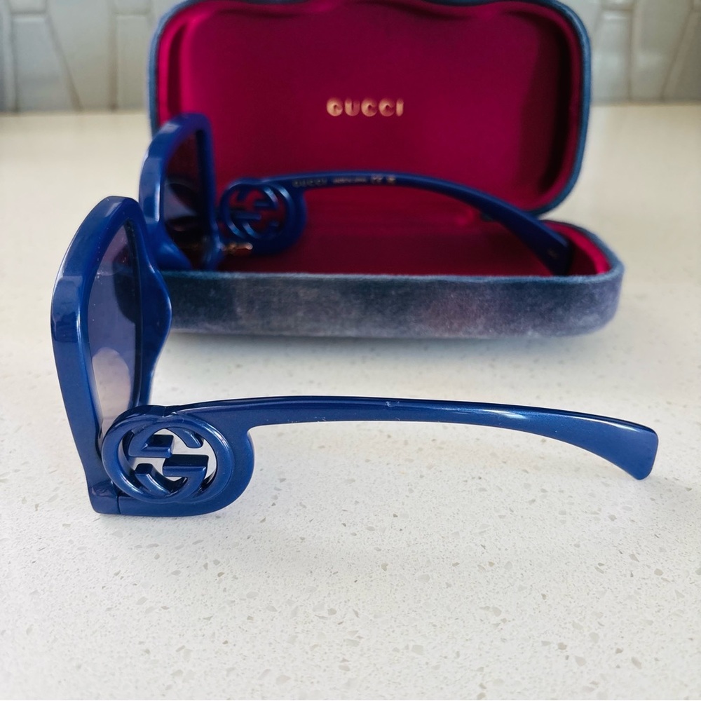 Gucci‎ Women’s Gradient GG1326S Square Plastic Sunglasses Designer Luxury 58mm - Picture 4 of 11